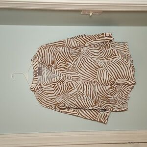 Chico's Brown and White Zebra Print Top